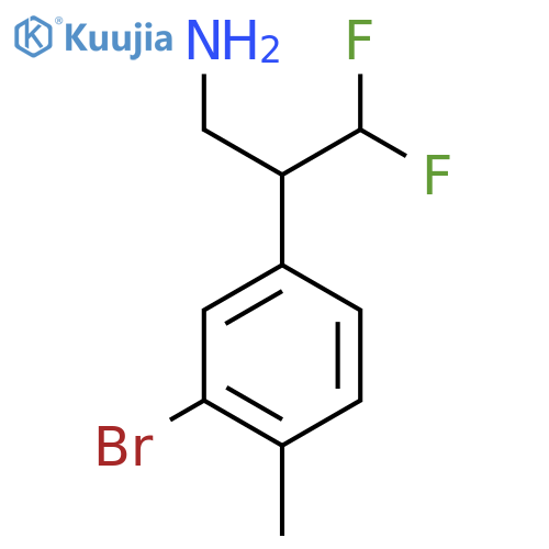 2-(3-bromo-4-methylphenyl)-3,3-difluoropropan-1-amine structure