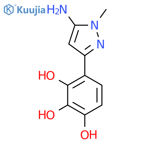 4-(5-amino-1-methyl-1H-pyrazol-3-yl)benzene-1,2,3-triol structure