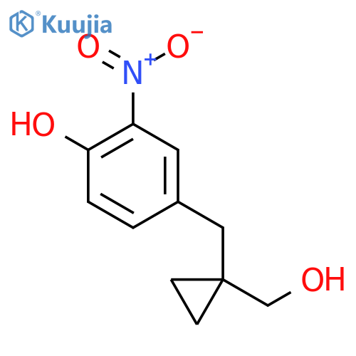 4-{1-(hydroxymethyl)cyclopropylmethyl}-2-nitrophenol structure