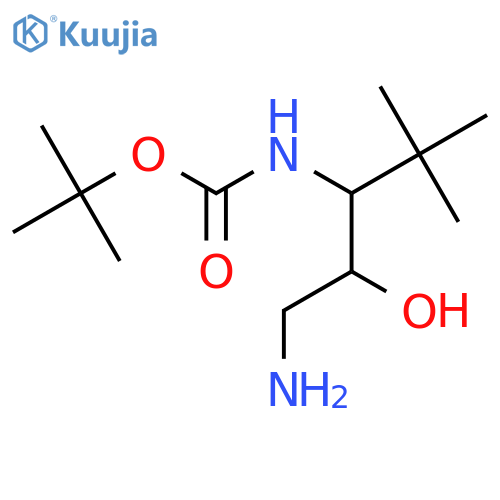 tert-butyl N-(1-amino-2-hydroxy-4,4-dimethylpentan-3-yl)carbamate structure