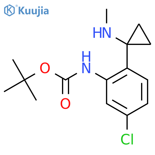 tert-butyl N-{5-chloro-2-1-(methylamino)cyclopropylphenyl}carbamate structure
