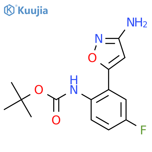 tert-butyl N-2-(3-amino-1,2-oxazol-5-yl)-4-fluorophenylcarbamate structure
