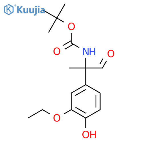 tert-butyl N-[2-(3-ethoxy-4-hydroxyphenyl)-1-oxopropan-2-yl]carbamate structure