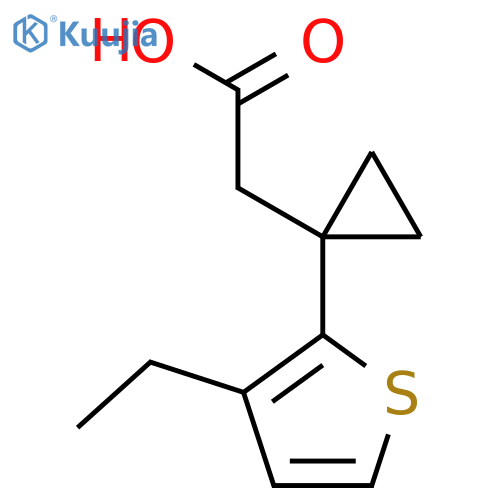 2-1-(3-ethylthiophen-2-yl)cyclopropylacetic acid structure