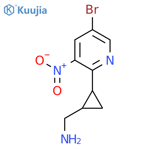 2-(5-bromo-3-nitropyridin-2-yl)cyclopropylmethanamine structure