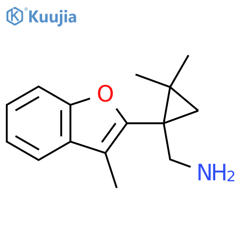 2,2-dimethyl-1-(3-methyl-1-benzofuran-2-yl)cyclopropylmethanamine structure