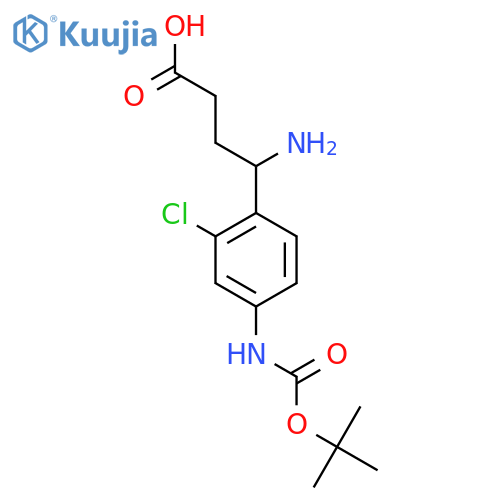 4-amino-4-(4-{(tert-butoxy)carbonylamino}-2-chlorophenyl)butanoic acid structure