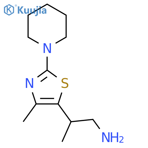 2-4-methyl-2-(piperidin-1-yl)-1,3-thiazol-5-ylpropan-1-amine structure
