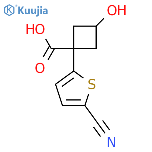 1-(5-cyanothiophen-2-yl)-3-hydroxycyclobutane-1-carboxylic acid structure