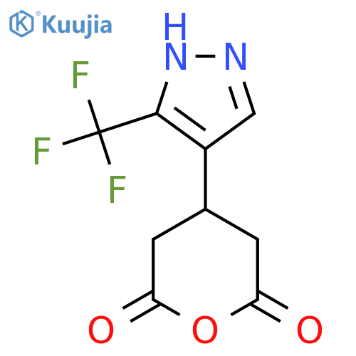 4-3-(trifluoromethyl)-1H-pyrazol-4-yloxane-2,6-dione structure