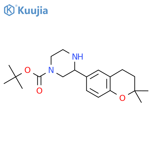 tert-butyl 3-(2,2-dimethyl-3,4-dihydro-2H-1-benzopyran-6-yl)piperazine-1-carboxylate structure