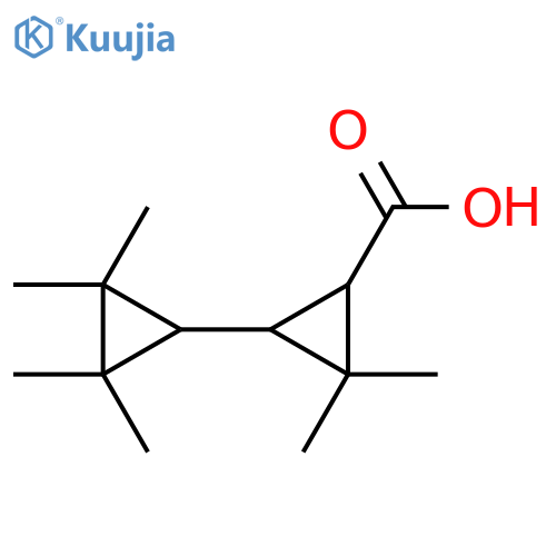 2,2-dimethyl-3-(2,2,3,3-tetramethylcyclopropyl)cyclopropane-1-carboxylic acid structure