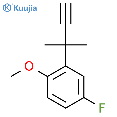 4-fluoro-1-methoxy-2-(2-methylbut-3-yn-2-yl)benzene structure