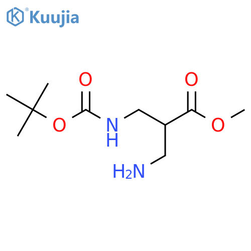 methyl 3-amino-2-({(tert-butoxy)carbonylamino}methyl)propanoate structure