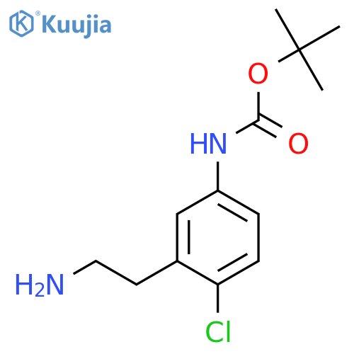tert-butyl N-3-(2-aminoethyl)-4-chlorophenylcarbamate structure