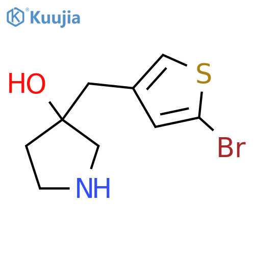 3-(5-bromothiophen-3-yl)methylpyrrolidin-3-ol structure