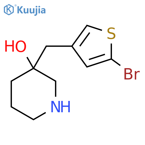 3-(5-bromothiophen-3-yl)methylpiperidin-3-ol structure