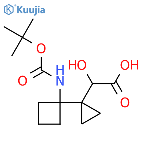 2-1-(1-{(tert-butoxy)carbonylamino}cyclobutyl)cyclopropyl-2-hydroxyacetic acid structure