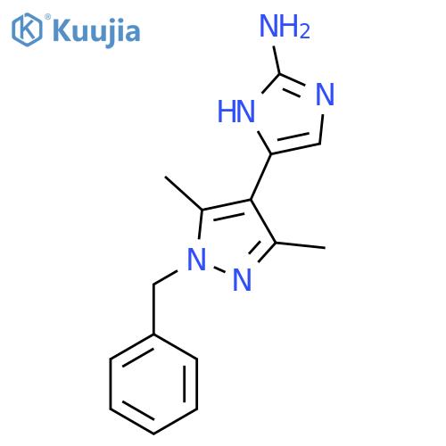 5-(1-benzyl-3,5-dimethyl-1H-pyrazol-4-yl)-1H-imidazol-2-amine structure