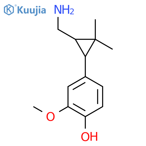 4-3-(aminomethyl)-2,2-dimethylcyclopropyl-2-methoxyphenol structure
