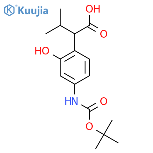 2-(4-{[(Tert-butoxy)carbonyl]amino}-2-hydroxyphenyl)-3-methylbutanoic acid structure