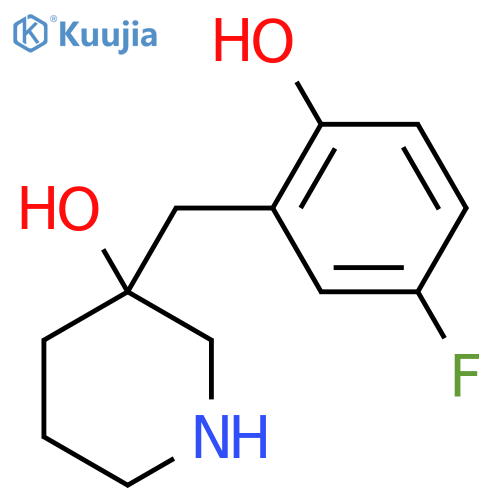 3-(5-fluoro-2-hydroxyphenyl)methylpiperidin-3-ol structure