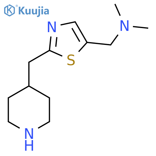 dimethyl({2-(piperidin-4-yl)methyl-1,3-thiazol-5-yl}methyl)amine structure
