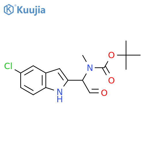 tert-butyl N-[1-(5-chloro-1H-indol-2-yl)-2-oxoethyl]-N-methylcarbamate structure