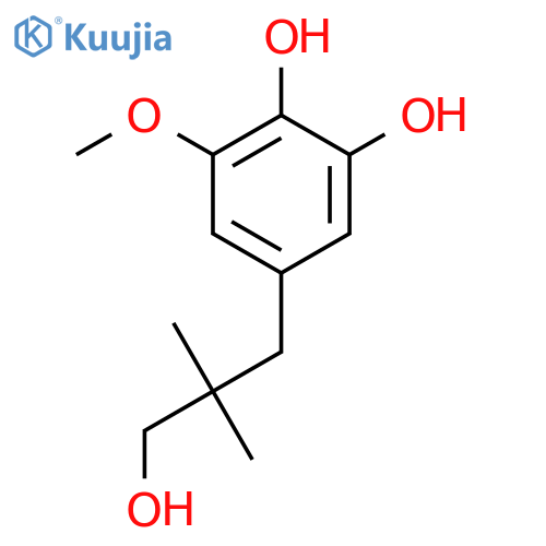 5-(3-hydroxy-2,2-dimethylpropyl)-3-methoxybenzene-1,2-diol structure