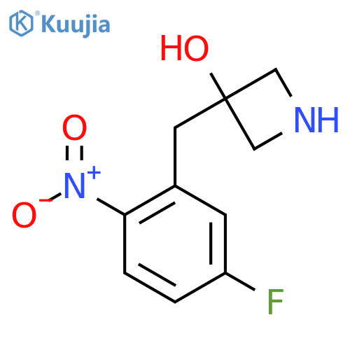 3-(5-fluoro-2-nitrophenyl)methylazetidin-3-ol structure