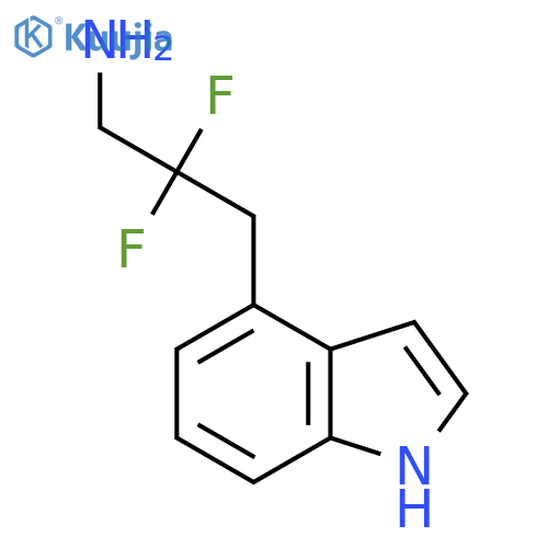 2,2-difluoro-3-(1H-indol-4-yl)propan-1-amine structure