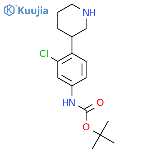 tert-butyl N-3-chloro-4-(piperidin-3-yl)phenylcarbamate structure