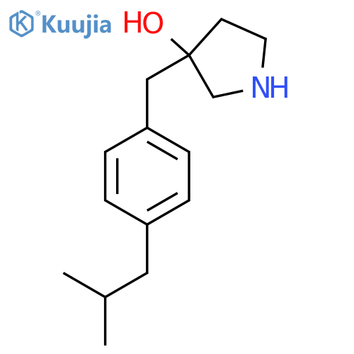 3-{4-(2-methylpropyl)phenylmethyl}pyrrolidin-3-ol structure