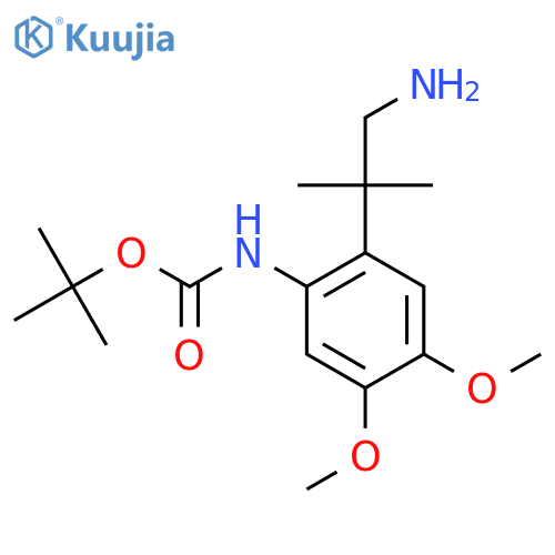 tert-butyl N-2-(1-amino-2-methylpropan-2-yl)-4,5-dimethoxyphenylcarbamate structure
