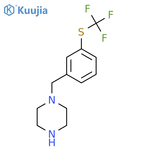 1-({3-(trifluoromethyl)sulfanylphenyl}methyl)piperazine structure