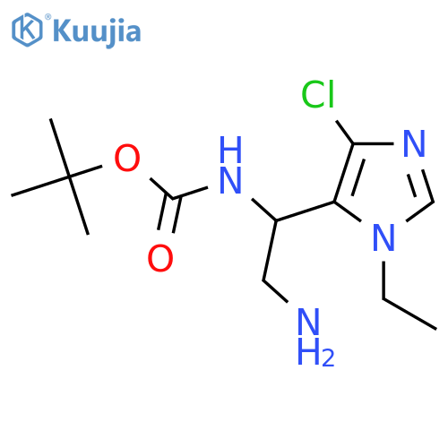 tert-butyl N-2-amino-1-(4-chloro-1-ethyl-1H-imidazol-5-yl)ethylcarbamate structure