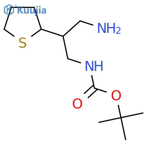 tert-butyl N-3-amino-2-(thiolan-2-yl)propylcarbamate structure
