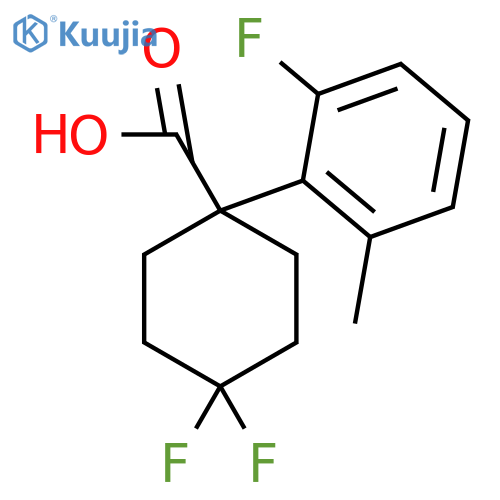 4,4-difluoro-1-(2-fluoro-6-methylphenyl)cyclohexane-1-carboxylic acid structure