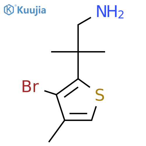 2-(3-bromo-4-methylthiophen-2-yl)-2-methylpropan-1-amine structure