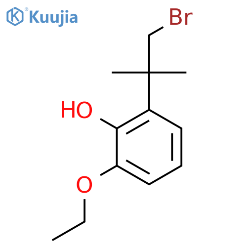 2-(1-bromo-2-methylpropan-2-yl)-6-ethoxyphenol structure