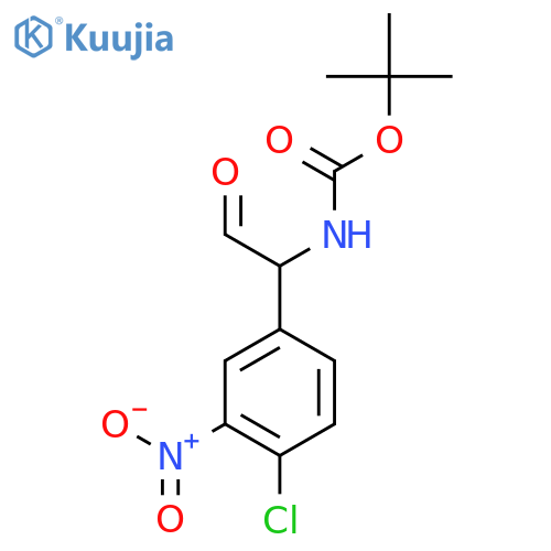 tert-butyl N-1-(4-chloro-3-nitrophenyl)-2-oxoethylcarbamate structure