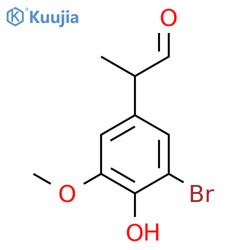 2-(3-bromo-4-hydroxy-5-methoxyphenyl)propanal structure