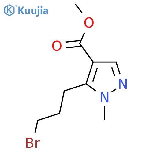 methyl 5-(3-bromopropyl)-1-methyl-1H-pyrazole-4-carboxylate structure