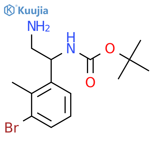 tert-butyl N-[2-amino-1-(3-bromo-2-methylphenyl)ethyl]carbamate structure