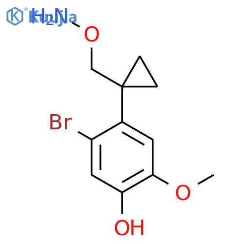 4-{1-(aminooxy)methylcyclopropyl}-5-bromo-2-methoxyphenol structure