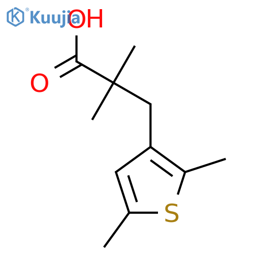 3-(2,5-dimethylthiophen-3-yl)-2,2-dimethylpropanoic acid structure