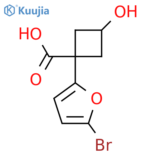1-(5-bromofuran-2-yl)-3-hydroxycyclobutane-1-carboxylic acid structure