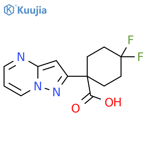 4,4-difluoro-1-{pyrazolo1,5-apyrimidin-2-yl}cyclohexane-1-carboxylic acid structure