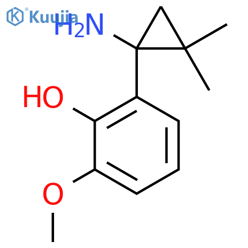 2-(1-amino-2,2-dimethylcyclopropyl)-6-methoxyphenol structure