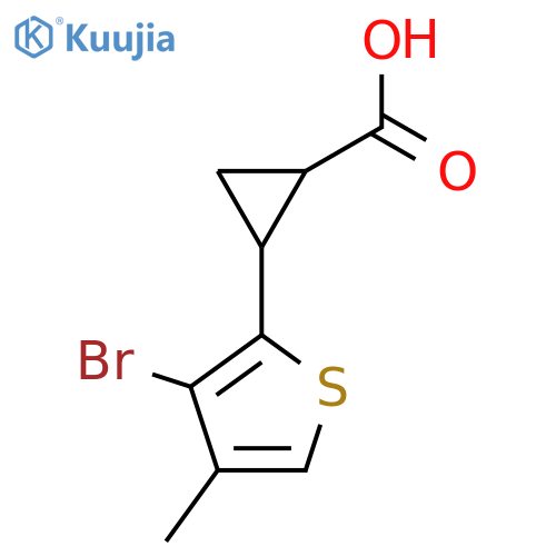 2-(3-bromo-4-methylthiophen-2-yl)cyclopropane-1-carboxylic acid structure